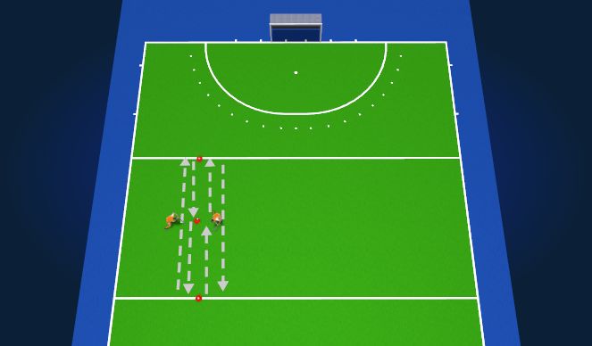Hockey Session Plan Drill (Colour): Warming up - wie heeft als eerste de bal