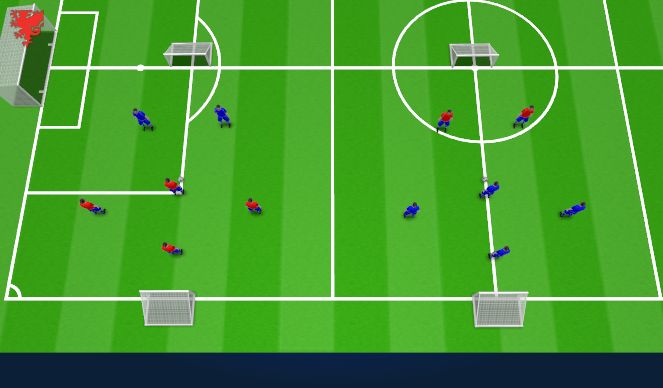 Football/Soccer Session Plan Drill (Colour): 4v2