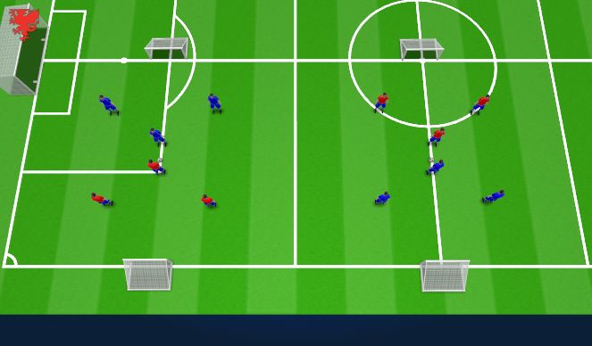 Football/Soccer Session Plan Drill (Colour): 3v3