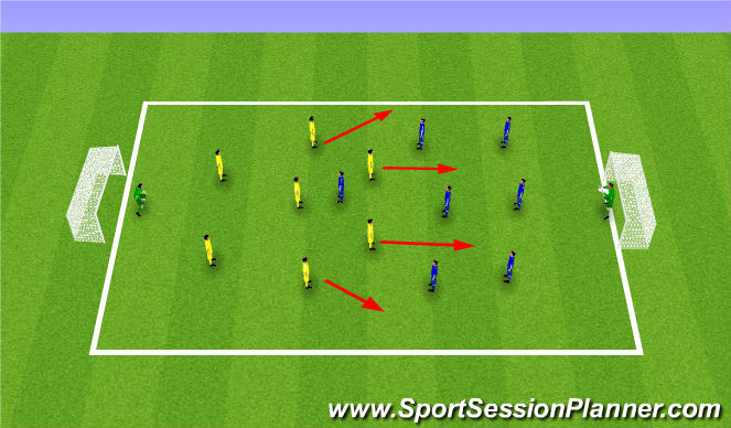 Football/Soccer Session Plan Drill (Colour): 8 v 8