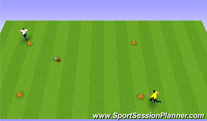 Football/Soccer Session Plan Drill (Colour): Moving to a ball to keep possesion