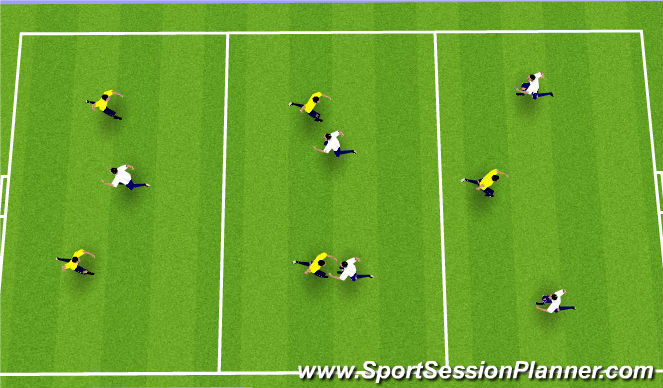 Football/Soccer Session Plan Drill (Colour): Shielding in the flow of the game
