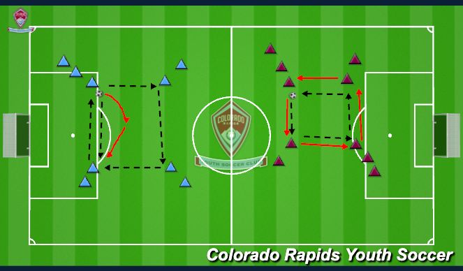 Football/Soccer Session Plan Drill (Colour): Warm Up