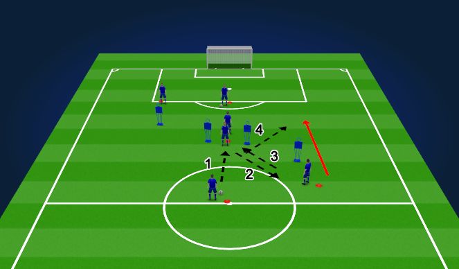 Football/Soccer Session Plan Drill (Colour): Passing practice 1.1