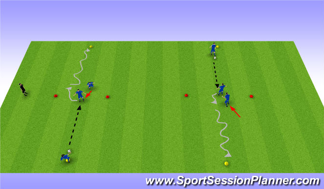Football/Soccer Session Plan Drill (Colour): Turning to Penetrate