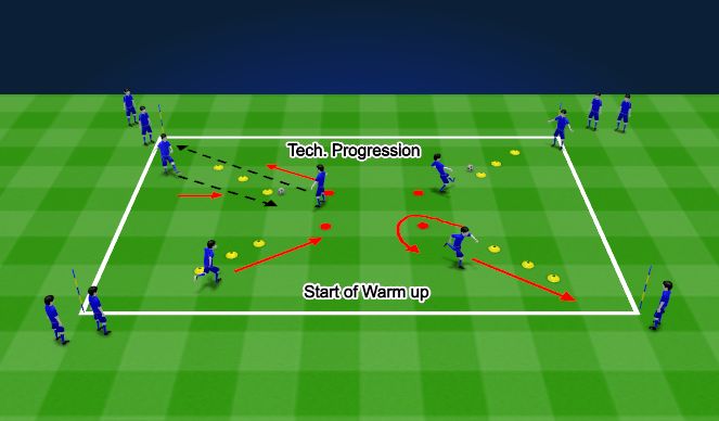 Football/Soccer Session Plan Drill (Colour): Warm up