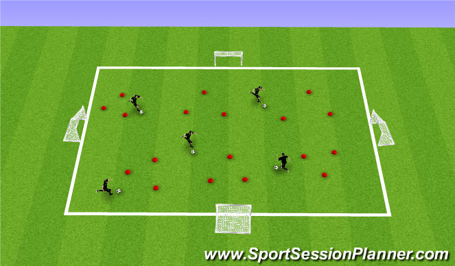 Football/Soccer Session Plan Drill (Colour): Dribbling Warm-up