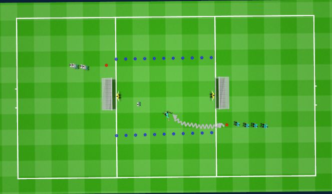 Football/Soccer Session Plan Drill (Colour): 2 Goal Shooting Skill Practice