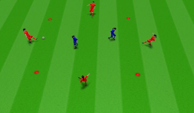 Football/Soccer Session Plan Drill (Colour): 4v2 Box