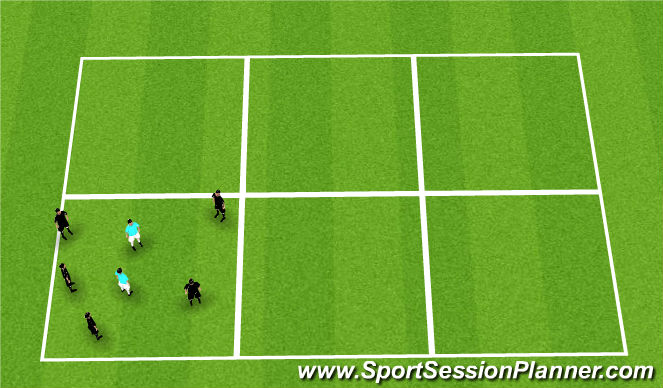 Fútbol Ejercicio del Plan de Sesiones (Color): Rondo; 5v1