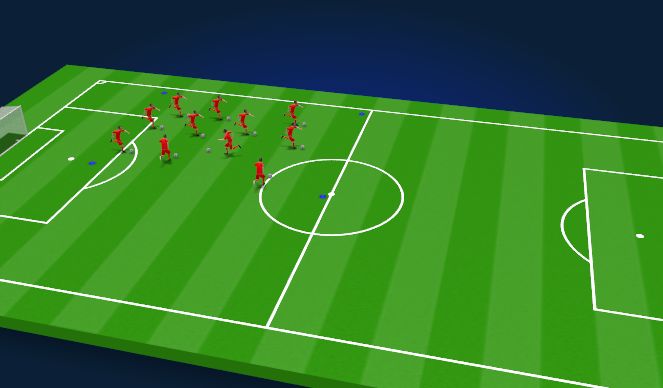 Football/Soccer Session Plan Drill (Colour): Warm-up: Dribbling Square