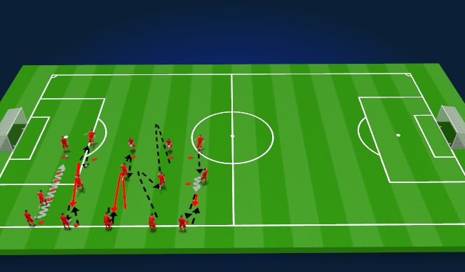 Football/Soccer Session Plan Drill (Colour): Warm-up: Passing, receiving