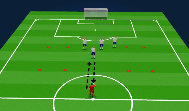 Football/Soccer Session Plan Drill (Colour): Back 4 warmup