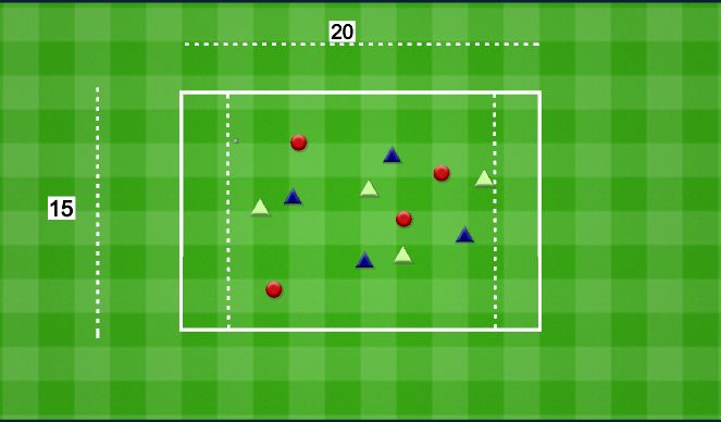 Football/Soccer Session Plan Drill (Colour): 4 v 4 + 4 to endzone