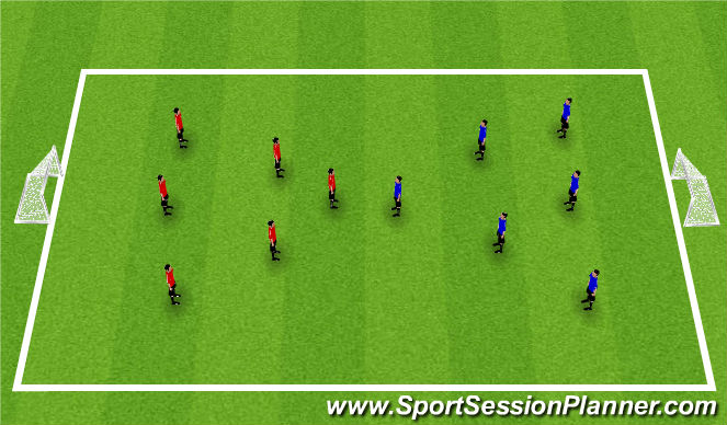 Football/Soccer Session Plan Drill (Colour): 6v6 game