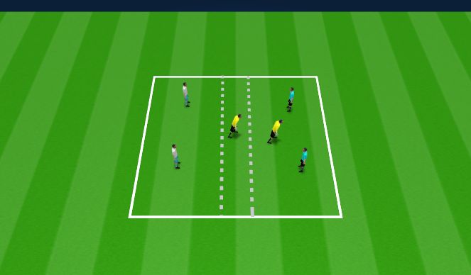 Football/Soccer Session Plan Drill (Colour): Over the River (6 Player)