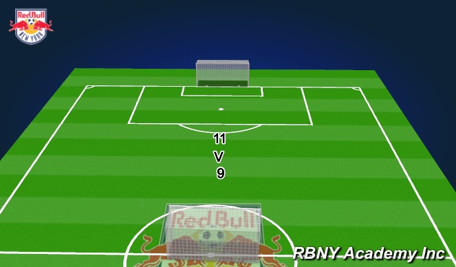 Football/Soccer Session Plan Drill (Colour): 11v9