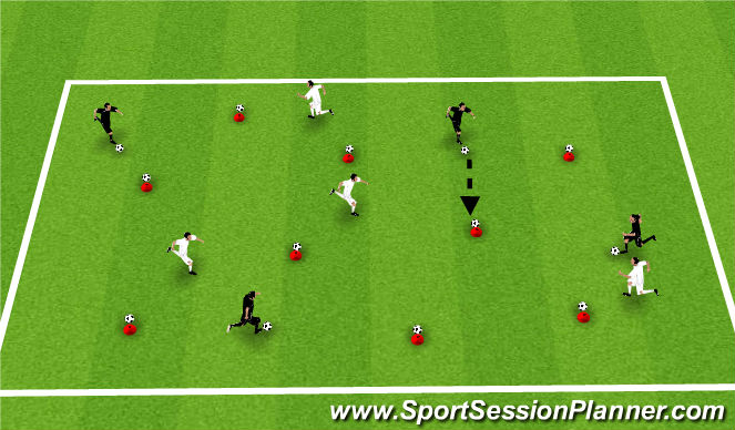 Football/Soccer Session Plan Drill (Colour): Cone Ball