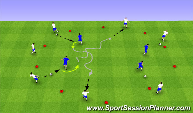 Football/Soccer Session Plan Drill (Colour): Skill Intro
