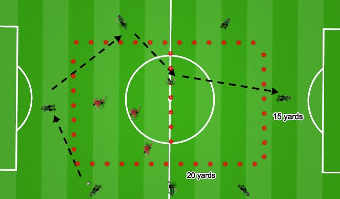 Football/Soccer Session Plan Drill (Colour): 8v3 Rondo