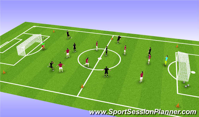 Football/Soccer Session Plan Drill (Colour): 8 v  8 Game