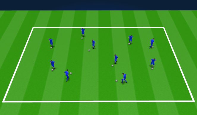 Football/Soccer Session Plan Drill (Colour): Group Technical Warm - Up