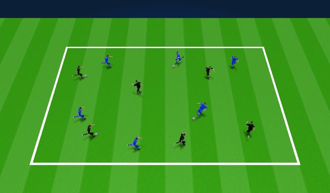 Football/Soccer Session Plan Drill (Colour): Advanced Group Technical Warm-Up