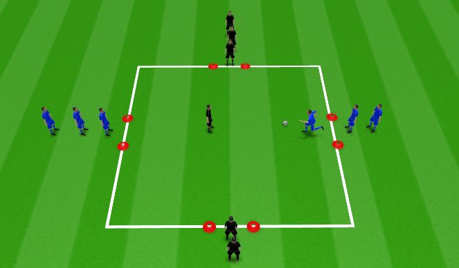 Football/Soccer Session Plan Drill (Colour): 1v1 Transition Box