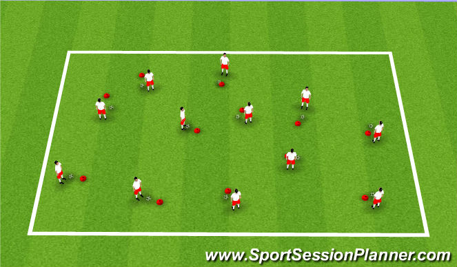 Football/Soccer Session Plan Drill (Colour): Ball Mastery