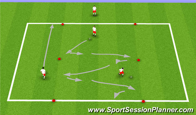 Football/Soccer Session Plan Drill (Colour): Technical Unopposed