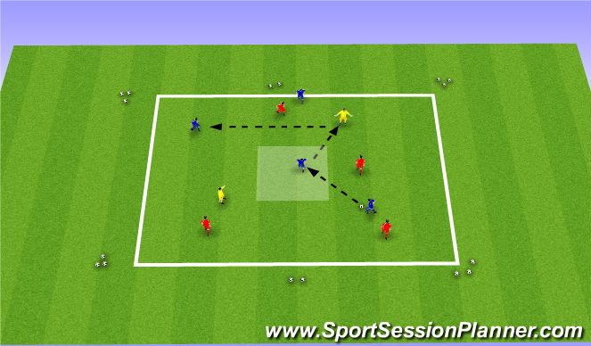 Football/Soccer Session Plan Drill (Colour): 4 vs 4 + 2