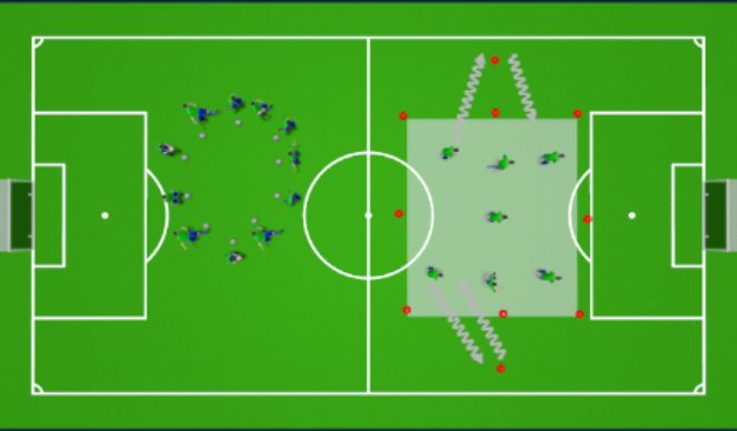 Football/Soccer Session Plan Drill (Colour): Block 1:  Activation - Warm-up