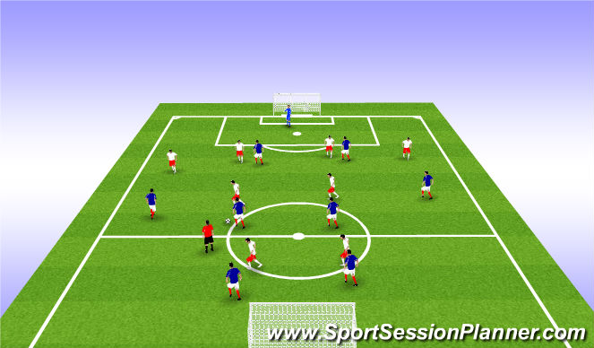 Football/Soccer Session Plan Drill (Colour): CONDITIONED GAME