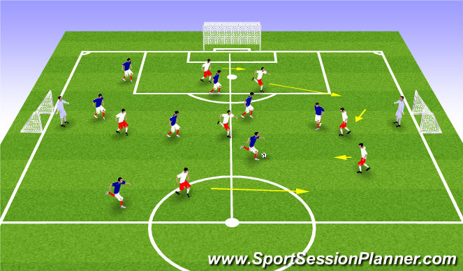Football/Soccer Session Plan Drill (Colour): Condition Game