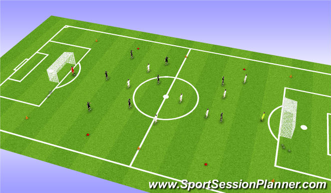Football/Soccer Session Plan Drill (Colour): 8 v 8 Game