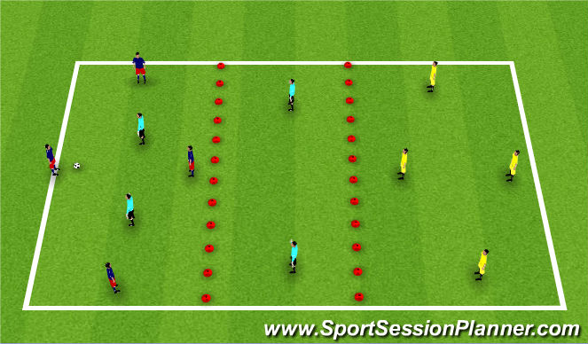 Football Soccer 3 Grid Game Tactical Penetration Beginner