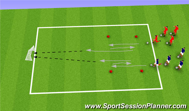 Football/Soccer Session Plan Drill (Colour): Stop turn race.