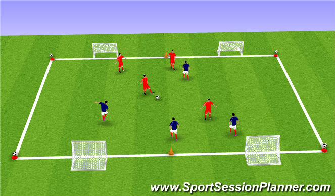 Football/Soccer Session Plan Drill (Colour): SSG 5 ball game.