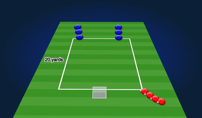 Football/Soccer Session Plan Drill (Colour): 2v1 Attacking Play to Puggs