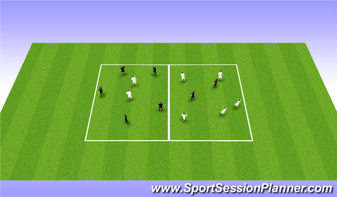 Football/Soccer Session Plan Drill (Colour): Rondo 5v2