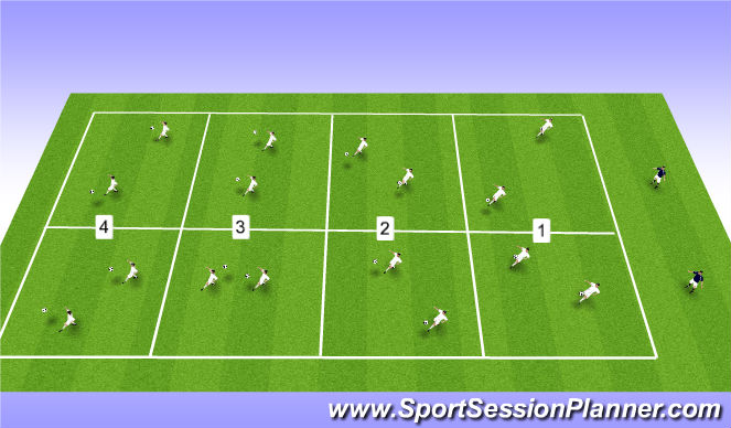 Football/Soccer Session Plan Drill (Colour): Ball Control in 3s