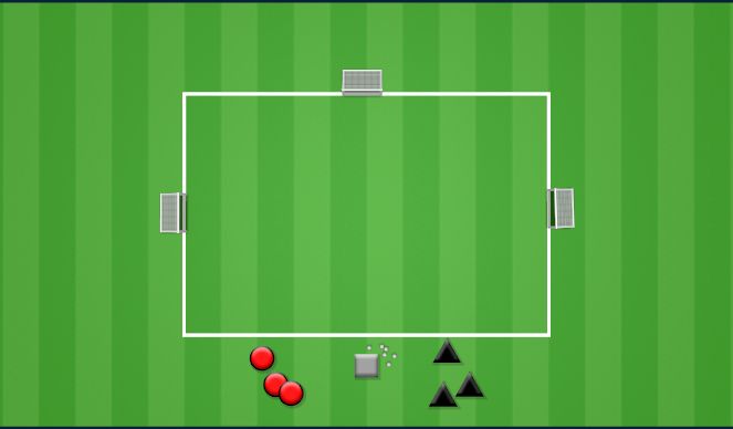 Football/Soccer Session Plan Drill (Colour): Warrior Game to 3 Goals