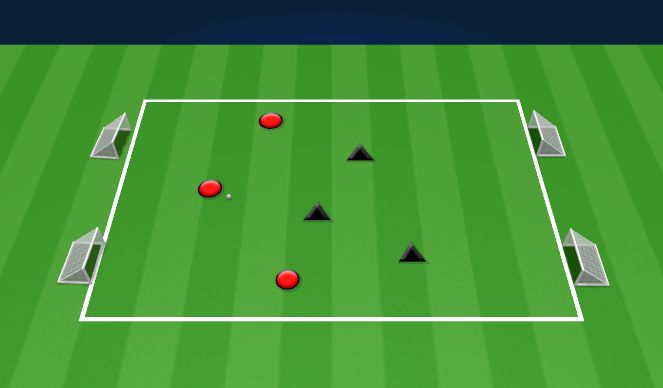 Football/Soccer Session Plan Drill (Colour): 3v3 or 2v2 4 Goal Soccer