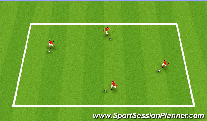 Football/Soccer Session Plan Drill (Colour): Dribbling Warm Up