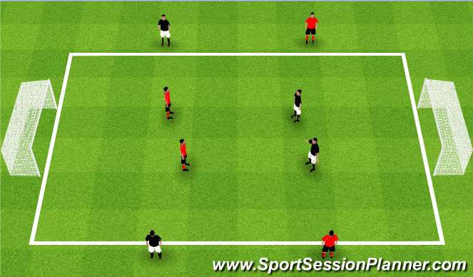 Football/Soccer Session Plan Drill (Colour): Teams of 4 - 2v2