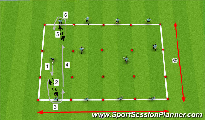Football/Soccer Session Plan Drill (Colour): 1-2 Combination