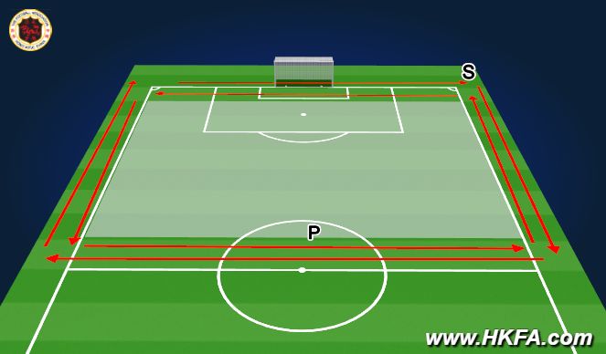 Football/Soccer Session Plan Drill (Colour): warm up