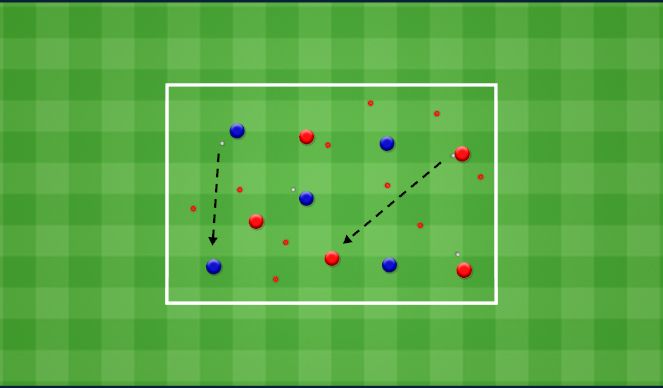 Football/Soccer Session Plan Drill (Colour):  Warm up Group passing/receiving 