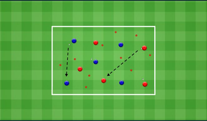 Football/Soccer Session Plan Drill (Colour):  Warm up Group passing/receiving 