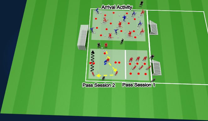 Football/Soccer Session Plan Drill (Colour): Arrival & Passing Activity